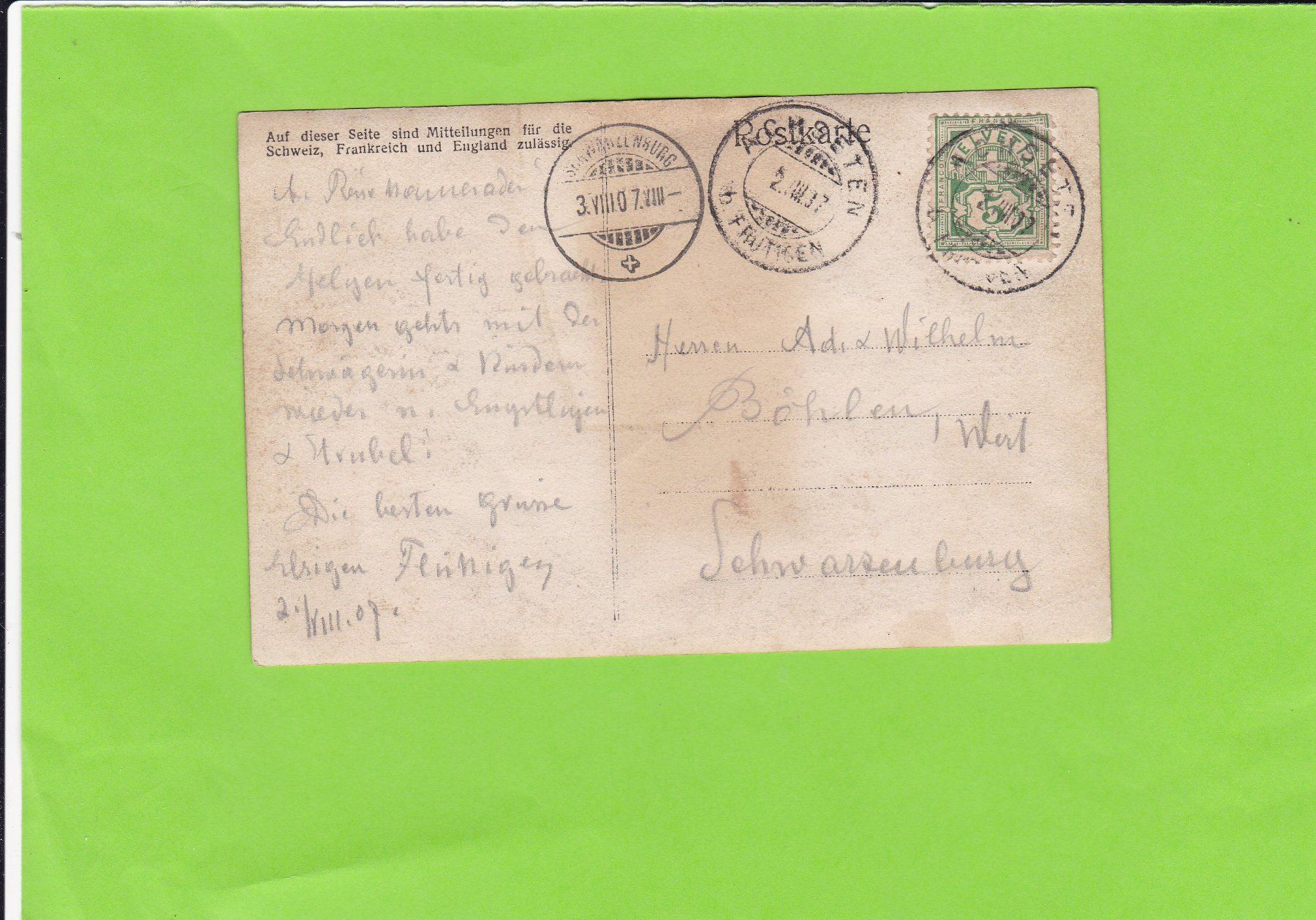 Cartoline postali: Bergsteiger-1907 versendet – Usato da St. Peterzell venduto da neckertal 1