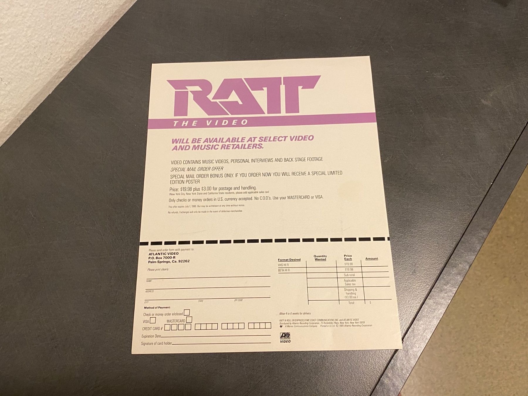 Vinyles: Ratt Orderform – D'occasion à Basel par VinylLover68