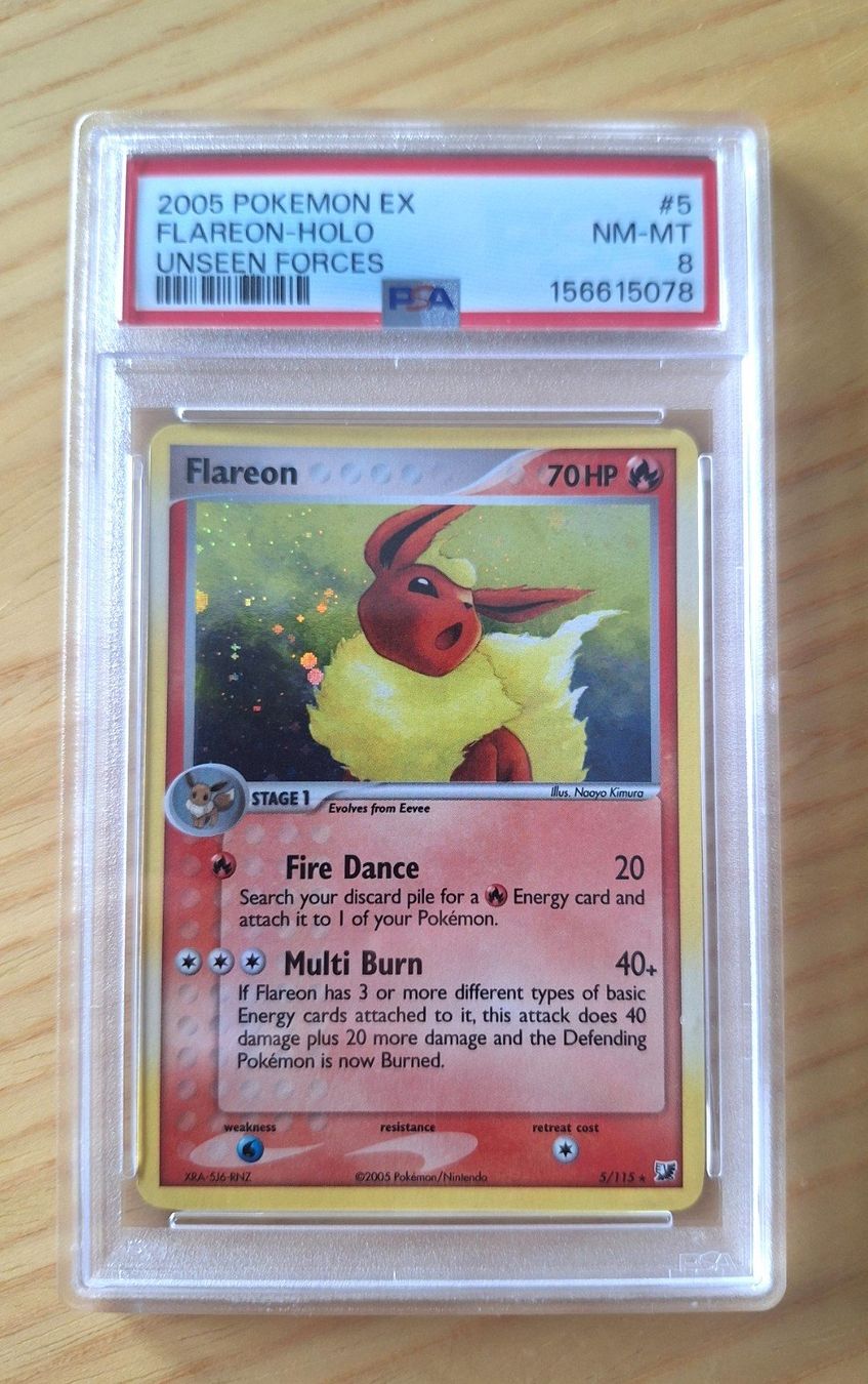 Pokémon Sammelbilder & Trading cards: Flareon #5 Pokemon Unseen Forces PSA 8 – Gebraucht aus Sugiez von eLCangri90