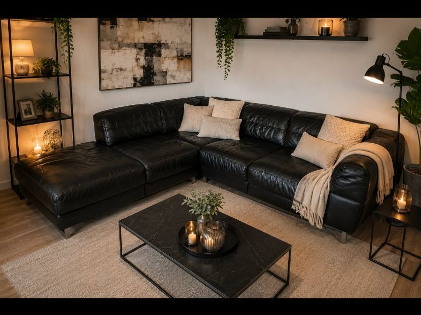 Sofas: Schwarzes Designer Ecksofa aus hochwertigem Leder sehrrobust – Gebraucht aus Menzingen von vannessa.studer 7