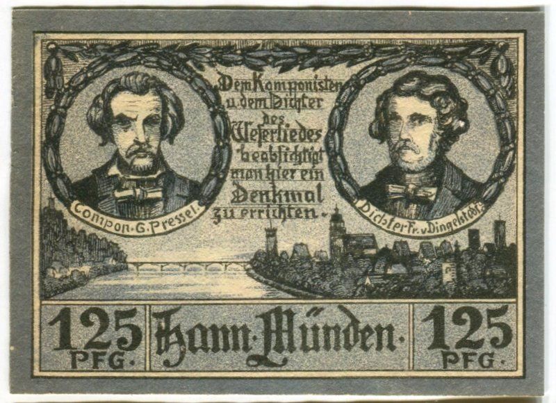 Banconote: Notgeld "1.25 Mark. Hann. Münden 1922" – Usato da Basel venduto da Butsch5