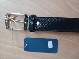 ceinture cuir noir, NEUVE, 100 cm, Mateoli, ital.