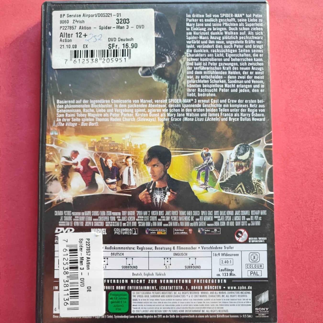 Tutti i DVDs: Spider-Man 3 – Usato da Dübendorf venduto da kb86_MOVIE 1