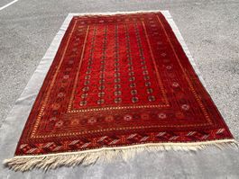 Turkmen Afghan Teppich 308x213cm handgeknüpft gereinigt