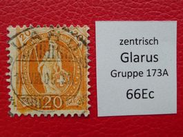 1905, Nr.66Ec mit Vollstempel GLARUS: 15.AUG.1905 +Expertise
