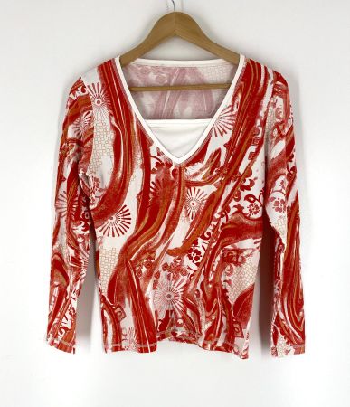 T-Shirt Langarm mit V-Ausschnitt, Grösse S