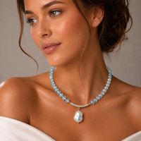 Aquamarin Kette Halskette Collier Edelstein Halsschmuck NEU