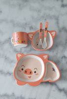 KINDER GESCHIRR-SET Eco Bambo " BONNIE PIGLET "