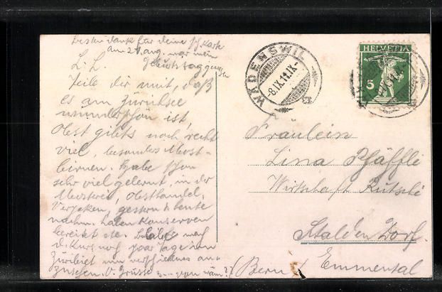 Cartoline postali: AK Wädenswil, Gesamtansicht, 1911 – Usato da Berlin venduto da bartko-reher 1
