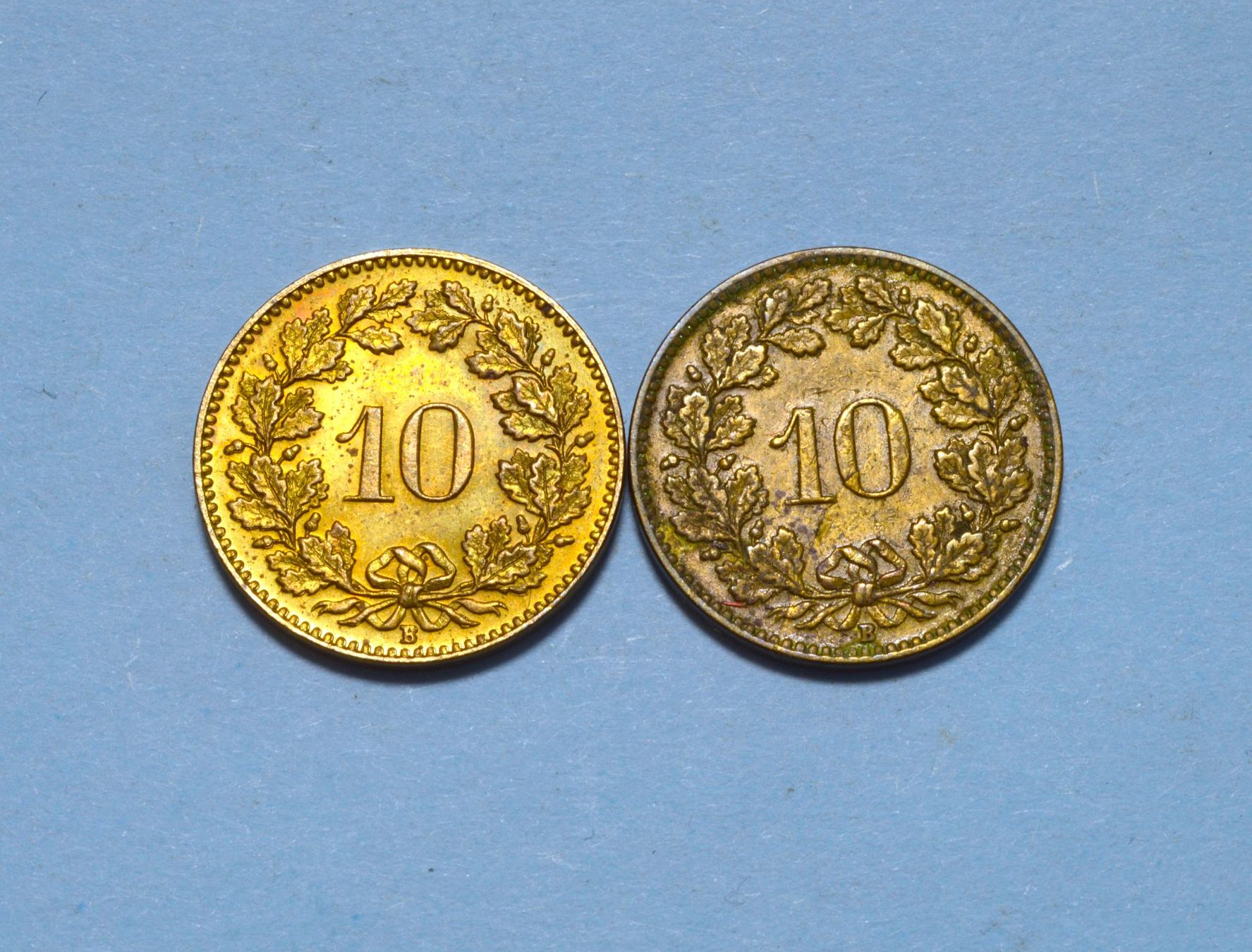 Alle Münzen: 10 Rappen 1918/19 Messing – Gebraucht aus Oberglatt ZH von dil_85sh 1