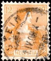 HELVETIA 1909 STEIN HELVETIA BRUSTBILD I VOLLSTEMPEL - Q358
