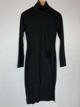 Schwarzes Damen Langarm Rollkragenkleid Gr. M Figurbetont...