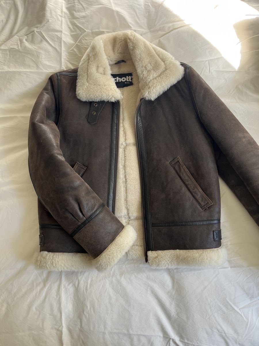 Schott Giacche: Schott Schafsleder Winterjacke – Nuovo (secondo la descrizione) da Zürich venduto da j___b