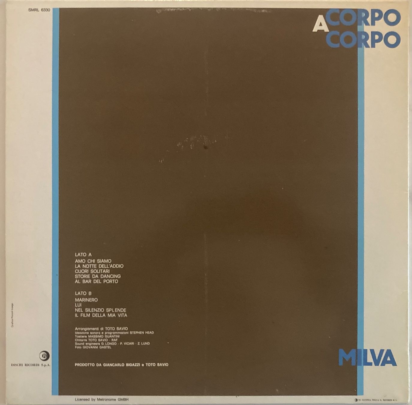 Schallplatten: MILVA - CORPO A CORPO – Gebraucht aus Poliez-Pittet von Newtown-Records 1