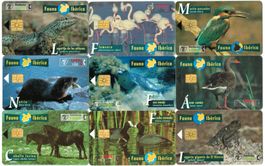 9 Telefonkarten Spanien Tiere "Fauna Iberica"