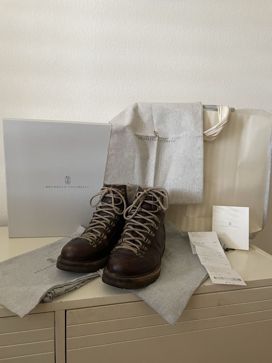 Brunello Cucinelli Scarpe da uomo: Brunello Cucinelli Stiefel braun Leder Grösse 42 – Nuovo (secondo la descrizione) da Adliswil venduto da maximiliann