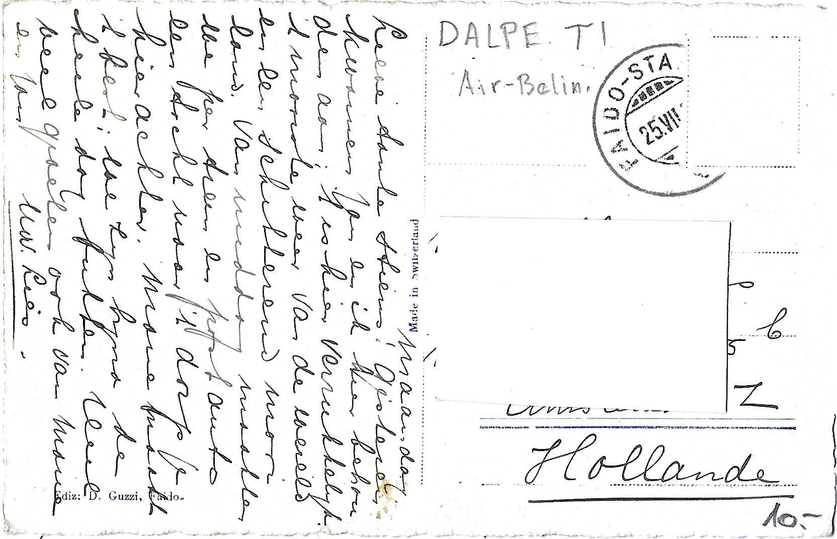 Cartoline postali: Dalpe  m.   1202  s/ m. – Usato da Bütschwil venduto da Jackson1A 1