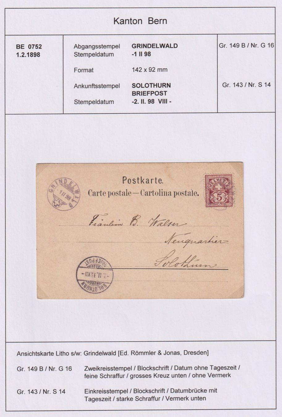 Tutti i francobolli: Alte Postkarte von Grindelwald – Usato da Bellach venduto da qsearch 1