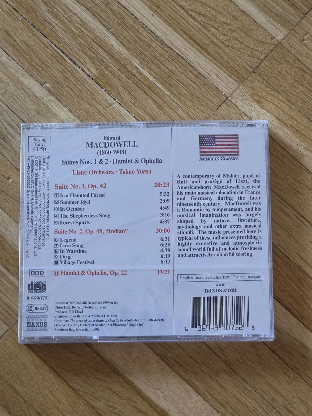 CD: CD: Edward MacDowell: Suiten 1 & 2 und Hamlet Ophelia – Nuovo e nell'imballaggio originale da Aesch BL venduto da immon