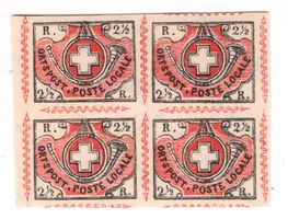 WINTERTHUR im Viererblock als Replik von Fournier um 1900