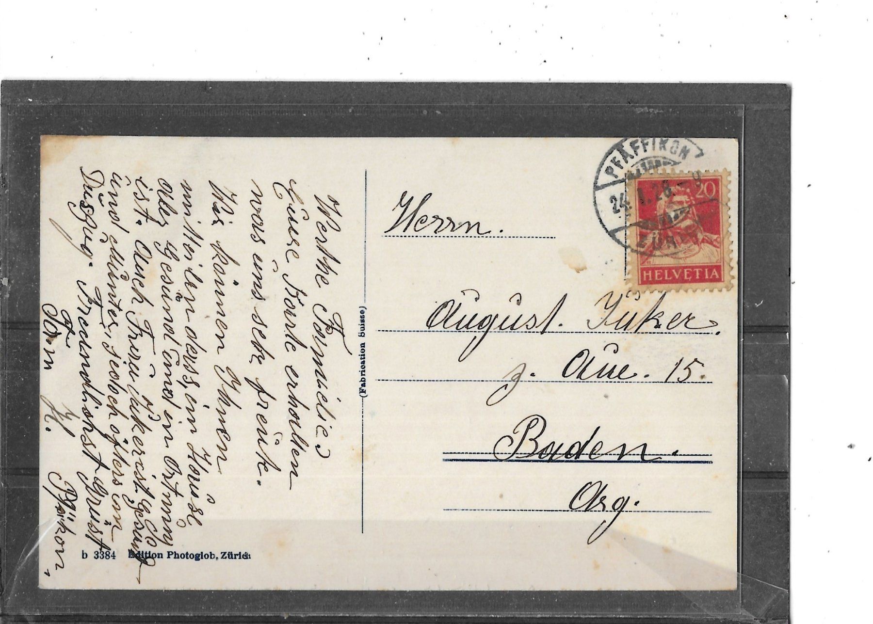 Cartoline postali: ZH Pfäffikon 1928 – Usato da Schocherswil venduto da Wilare 1