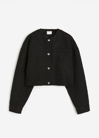 Damen Jacke kurz schwarz Knopfleiste guter Zustand