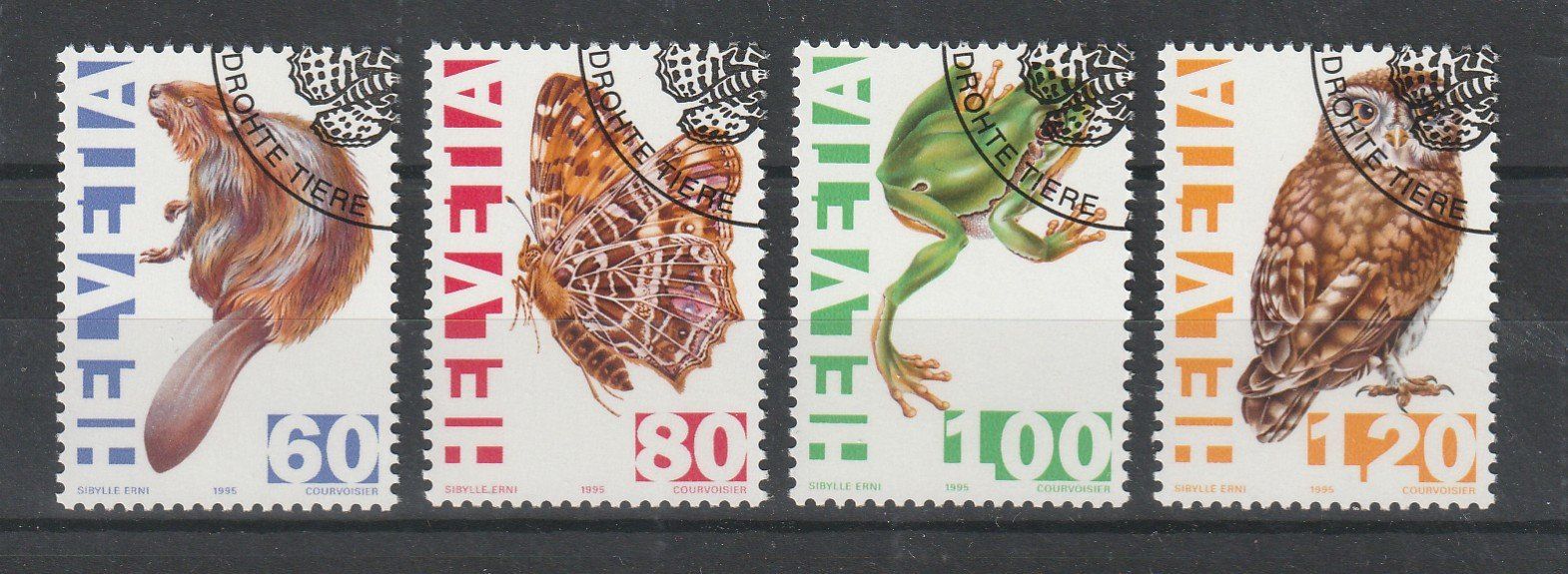 Alle Briefmarken: SUISSE 1995 - Animaux en danger . Oblitérés. – Gebraucht aus Bussigny von jacky1953