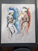 GRAFIK UNLESERLICH SIGNIERT BLATTGRÖSSE 71X62CM OFFSETDRUCK