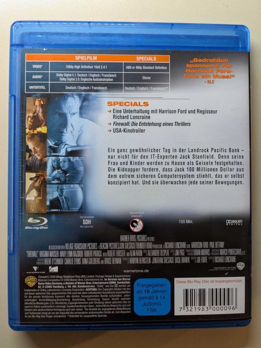 Tutti i DVDs: "Firewall" mit Harrison Ford [Blu-ray] – Usato da Port venduto da gecotom 1