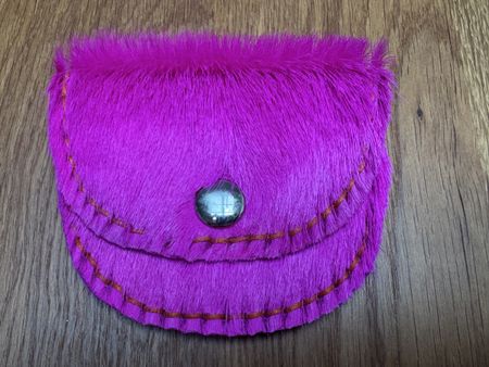 Portemonnaie / Geldbeutel Pink Echt Fell - NEU - Handarbeit