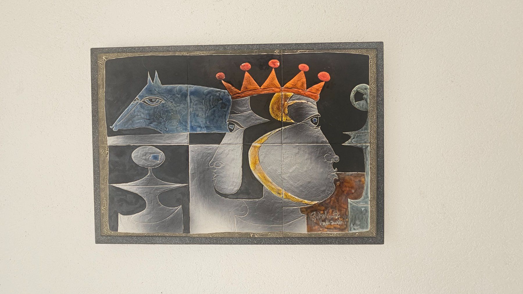 Dipinti: Panneau mural en céramique - Gilbert Valentin - Vallauris – Usato da Etoy venduto da angi020