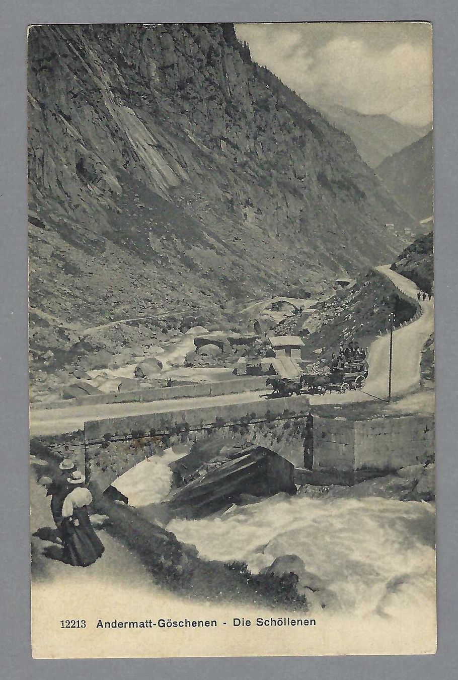 Cartoline postali: 1908, ANDERMATT-GOESCHENEN, DIE SCHÖLLENEN – Usato da Pura venduto da ulisse1957