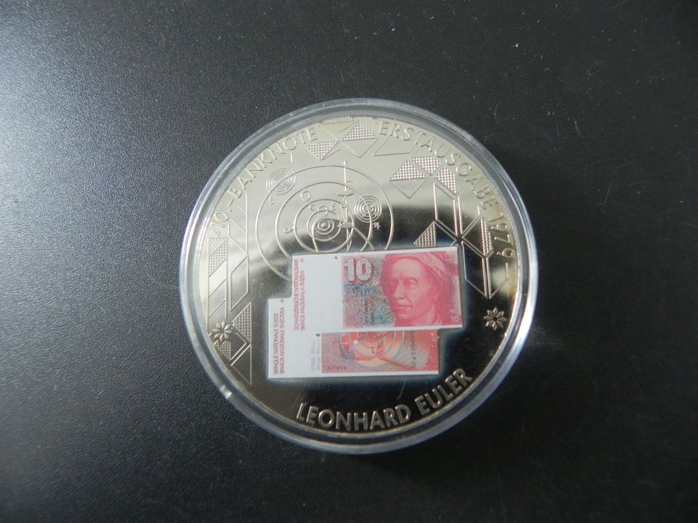 Medaille Schweiz Banknote 10 Franken 1979 - Leonhard Euler (Gebraucht ...