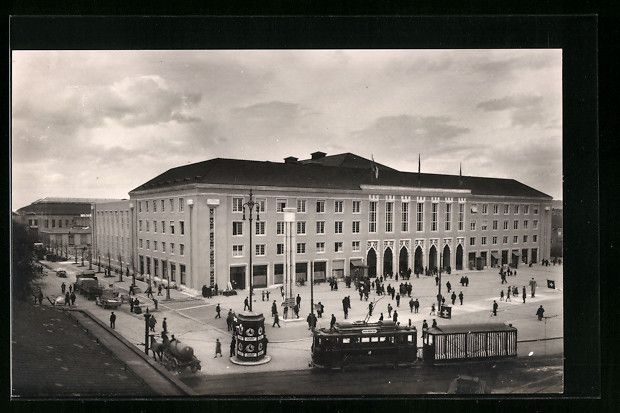 Ansichtskarten: Basel, Schweizer Mustermesse, Messebau,  – Gebraucht aus Berlin von bartko-reher