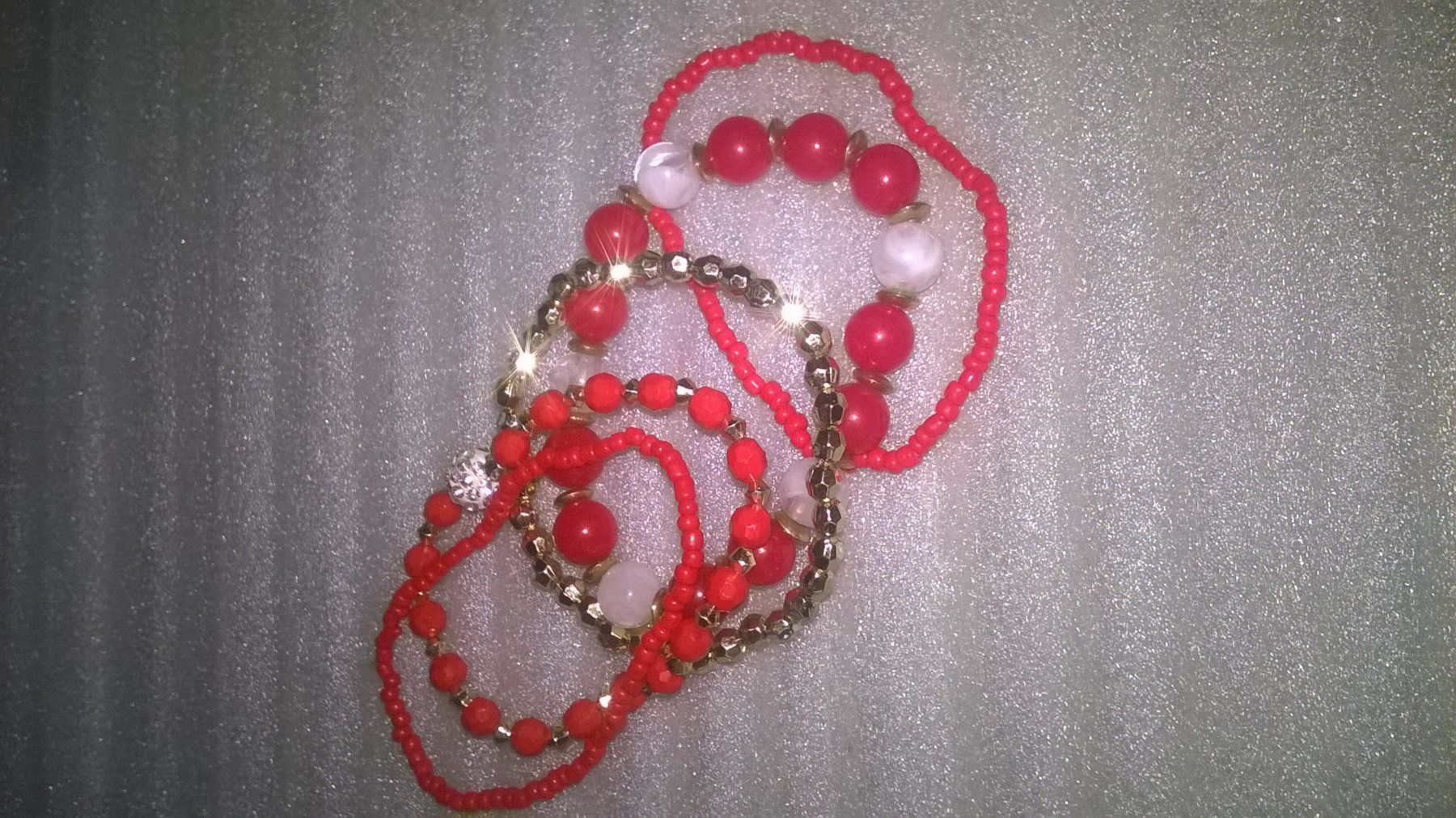 Bracciali & Braccialetti: armband modeschmuck,,,rot und weiss,,,glanzig – Nuovo (secondo la descrizione) da Basel venduto da bijoutrie_4