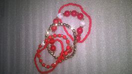 armband modeschmuck,,,rot und weiss,,,glanzig