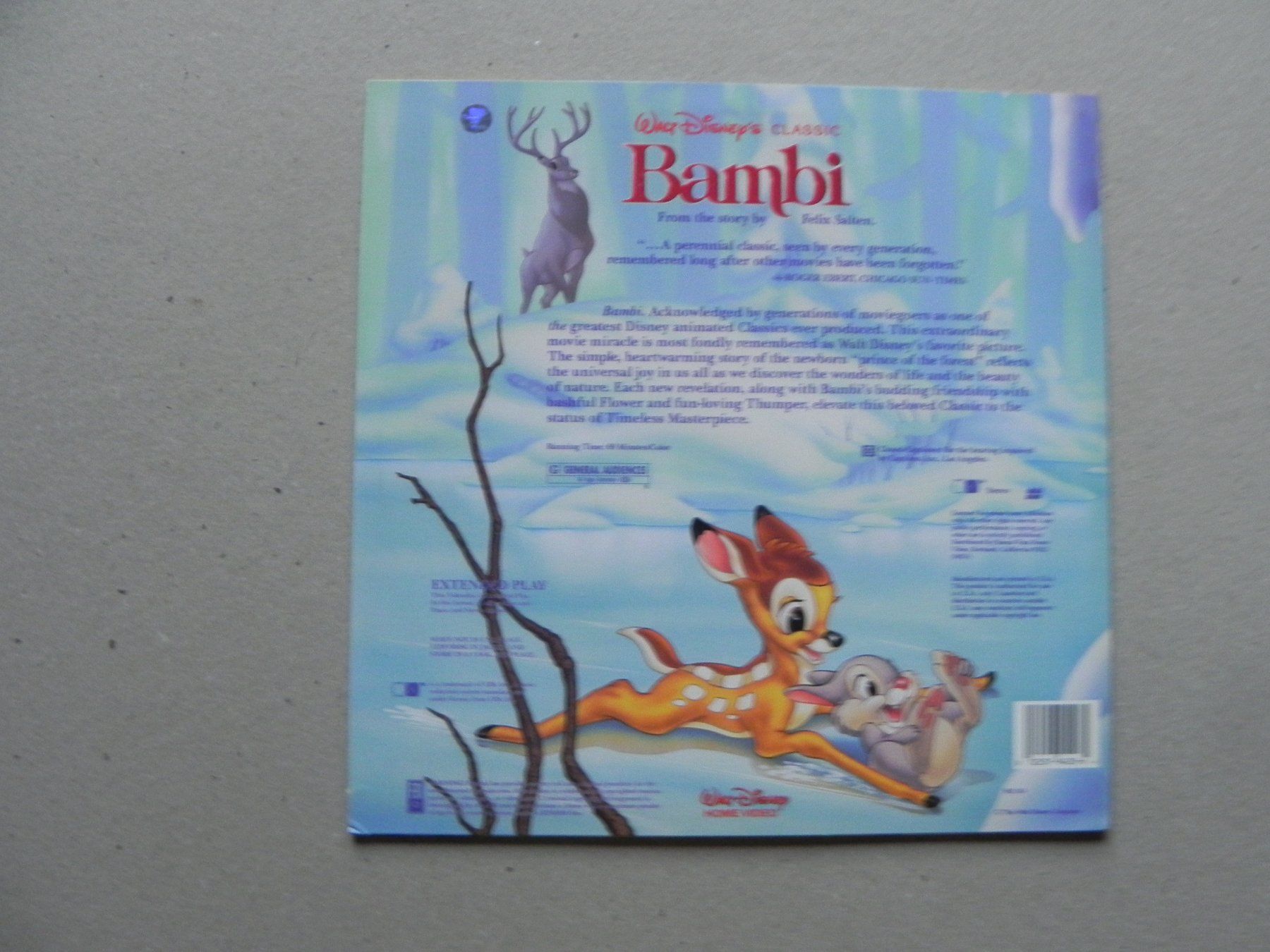 Tutti i DVDs: Laserdisc Walt Disney Bambi ca. 1990 Engl. Sprache Cod free – Usato da Siebnen venduto da krimsie 1
