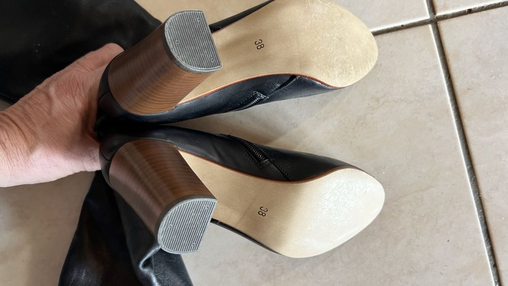 Lederstiefel echt Leder Gr. 38 schwarz 4