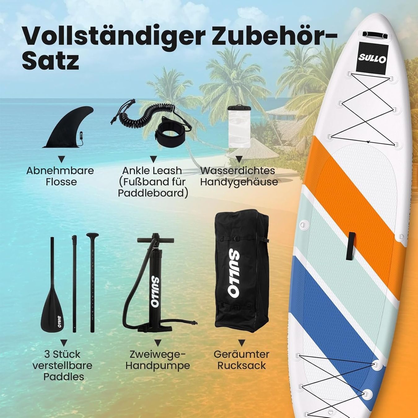 Tavole da surf e di nuoto: SUP Board 320cm Stand Up Paddle Board aufblasbar Set 160kg – Nuovo e nell'imballaggio originale da Wittenbach venduto da VELARO 5