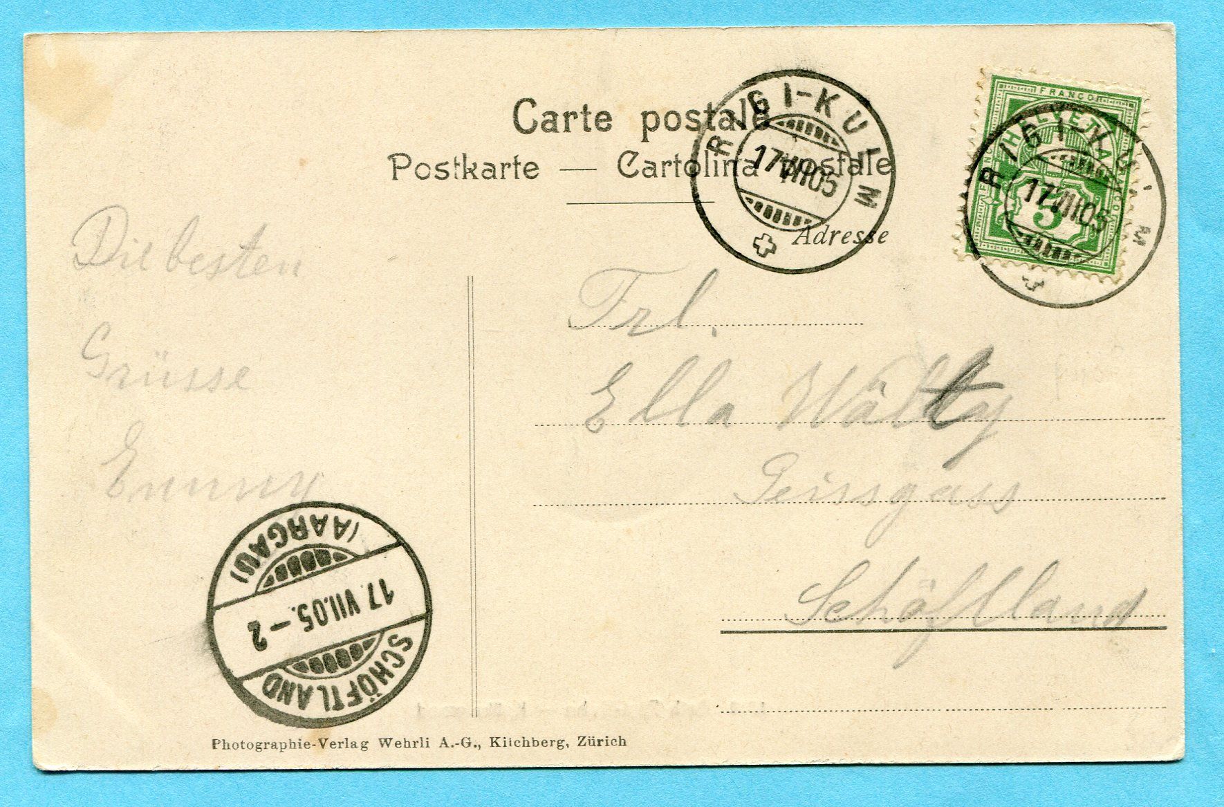 Cartoline postali: Art-Rigi-Bahn 1905 - Kräbelwand – Usato da Opfikon venduto da Prophila 1