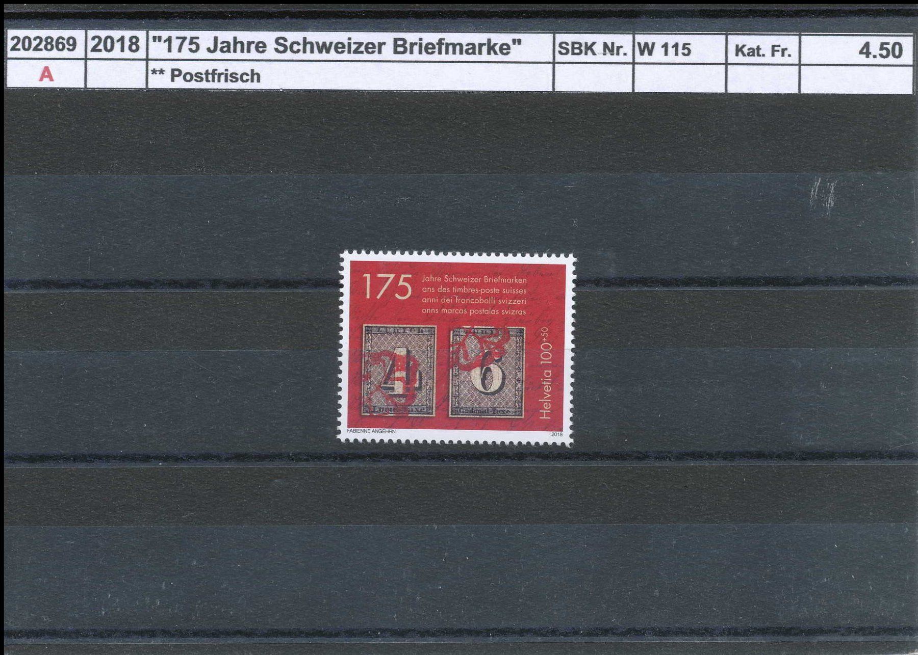 Alle Briefmarken: 2018 "175 Jahre Schweizer Briefmarke", ** postfrisch – Neu (gemäss Beschreibung) aus Winterthur von Zupogeru