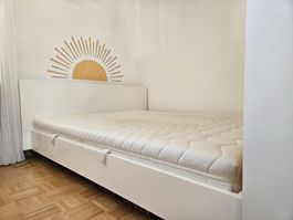 Komplettbett 160x200 mit zwei Lattenrosten und Matratze