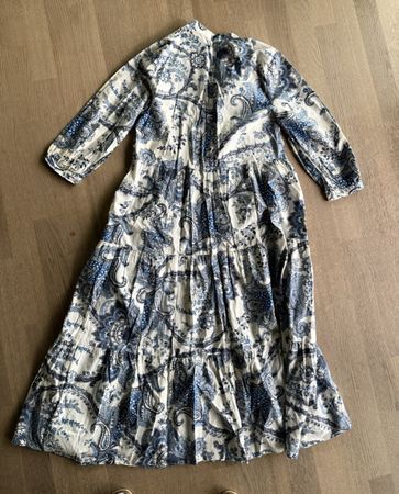 H&M Sommerkleid, Grösse S, Blau Weiss Paisley Muster!
