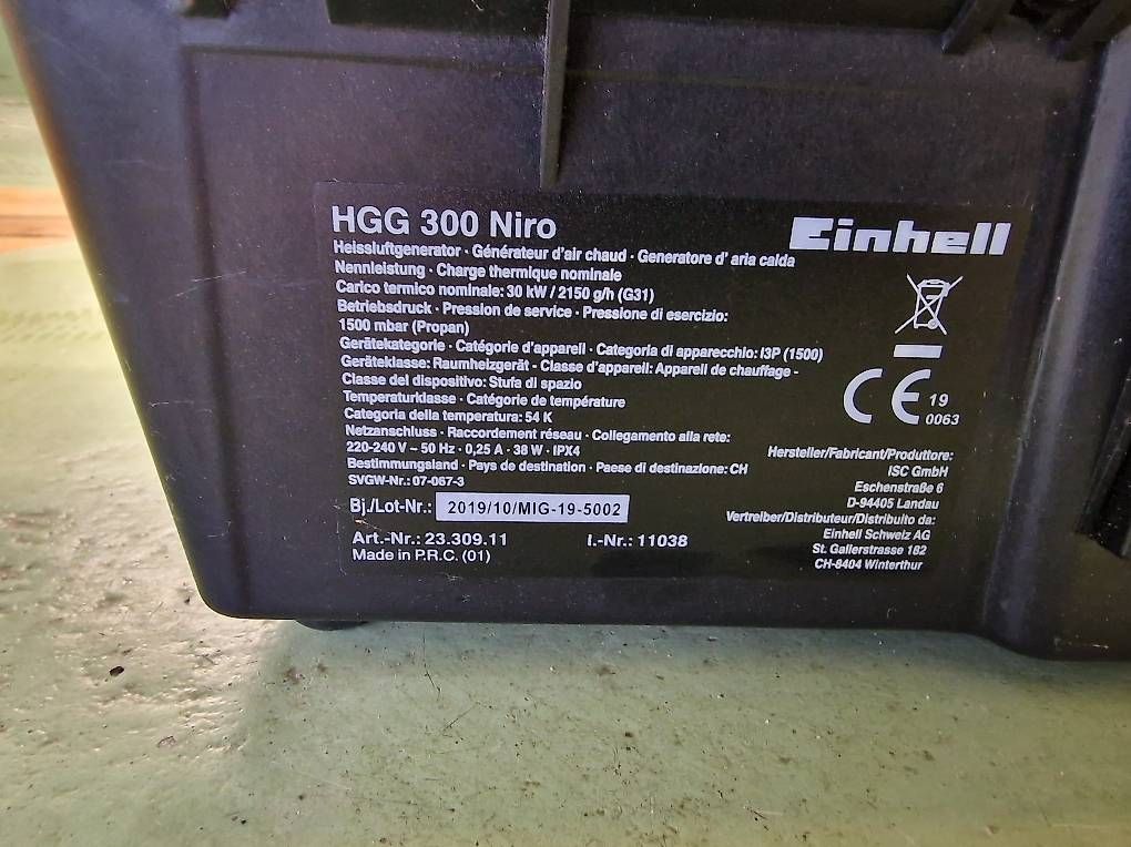 Radiatori: Einhell HGG 300 Niro Heissluftgenerator – Usato da Wichtrach venduto da m_m_m_1990 1