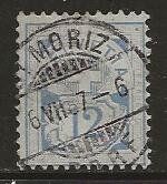 1882 12 Rp. Ziffermuster. Vollstpl.  ST. MORITZ