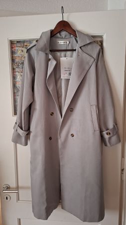 Trench-coat gris élégant, taille M