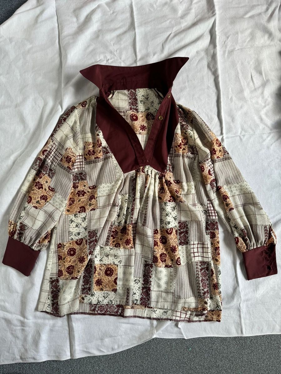 Camicette: Schicke patchworkBluse mit Blumenmuster und Knöpfen Gr. 38 – Usato da lommis venduto da inf_thv8
