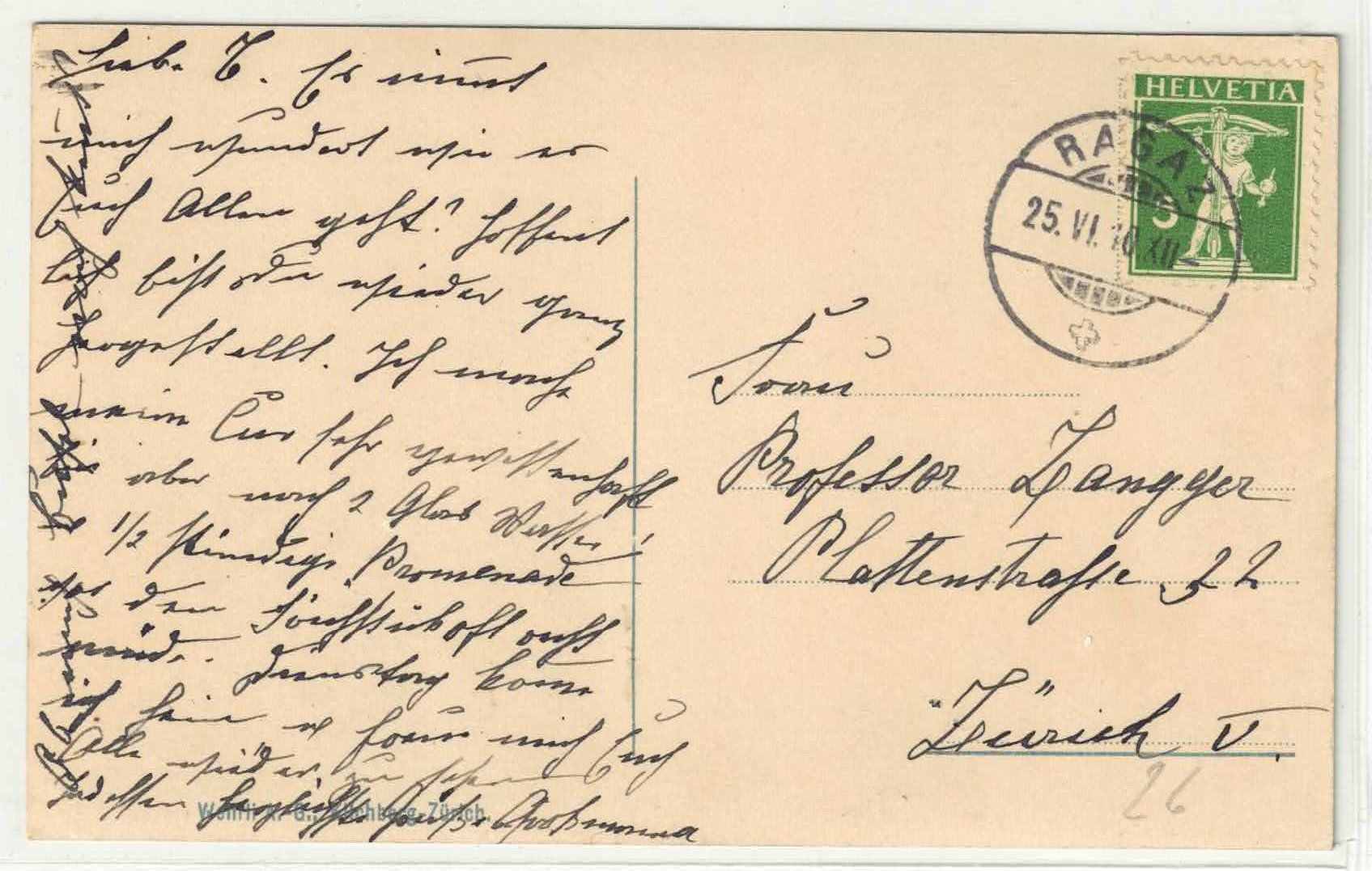 Cartoline postali: Bad Ragaz - Im Kurgarten - animee - Litho – Usato da Ettingen venduto da Kartenplanet 1