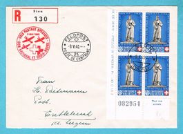 Postflug Nationalspende/Rotes Kreuz ab SION 9.V.40 Ab Fr.1!