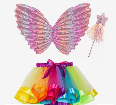 Feen-Kostüm Flügel Kleid Zauberstab Fasnacht Karneval